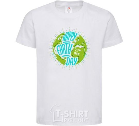 Kids T-shirt Happy Earth day green White фото