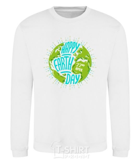 Sweatshirt Happy Earth day green White фото