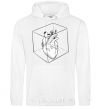 Men`s hoodie Heart in cube White фото