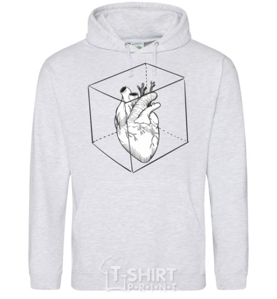 Men`s hoodie Heart in cube sport-grey фото