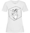 Women's T-shirt Heart in cube White фото