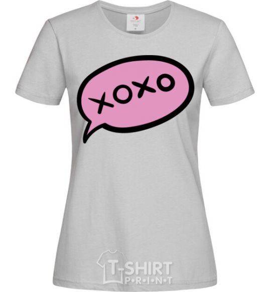 Women's T-shirt Xo-xo text grey фото
