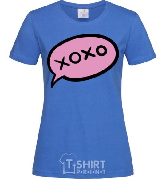 Women's T-shirt Xo-xo text royal-blue фото