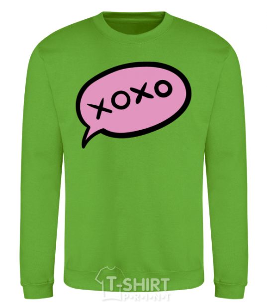 Sweatshirt Xo-xo text orchid-green фото