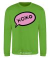 Sweatshirt Xo-xo text orchid-green фото