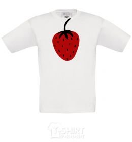 Kids T-shirt Strawberry black red White фото