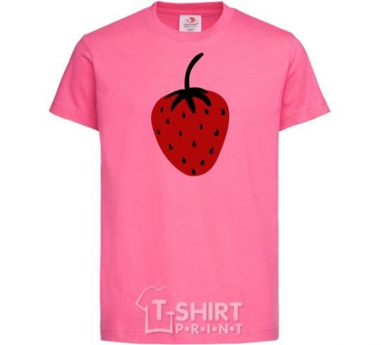 Kids T-shirt Strawberry black red heliconia фото