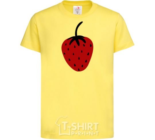 Kids T-shirt Strawberry black red cornsilk фото
