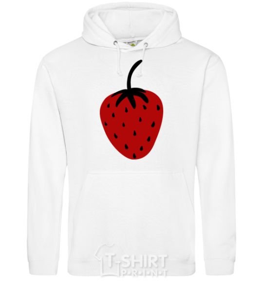 Men`s hoodie Strawberry black red White фото