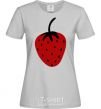 Женская футболка Strawberry black red Серый фото