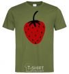 Мужская футболка Strawberry black red Оливковый фото