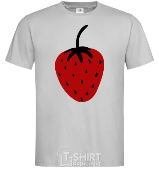 Мужская футболка Strawberry black red Серый фото