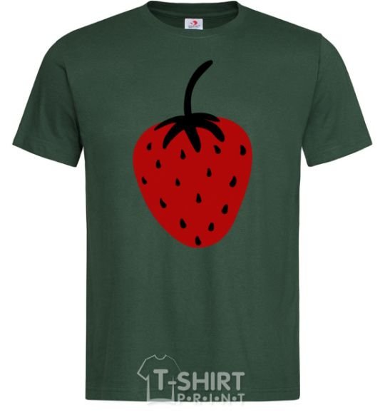Men's T-Shirt Strawberry black red bottle-green фото