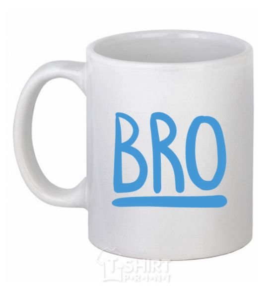 Ceramic mug Bro line White фото