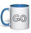 Mug with a colored handle Go royal-blue фото