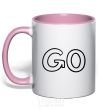 Mug with a colored handle Go light-pink фото