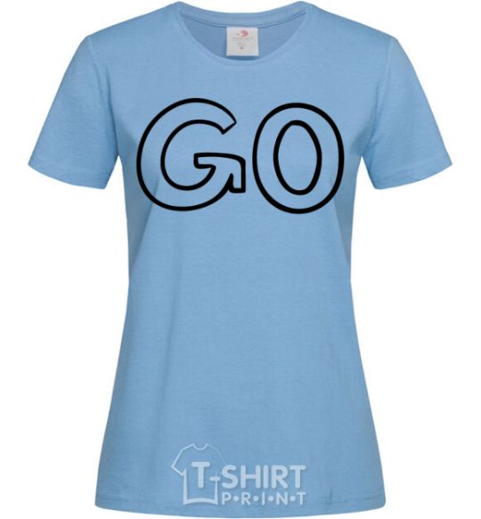 Women's T-shirt Go sky-blue фото