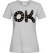 Women's T-shirt Ok grey фото