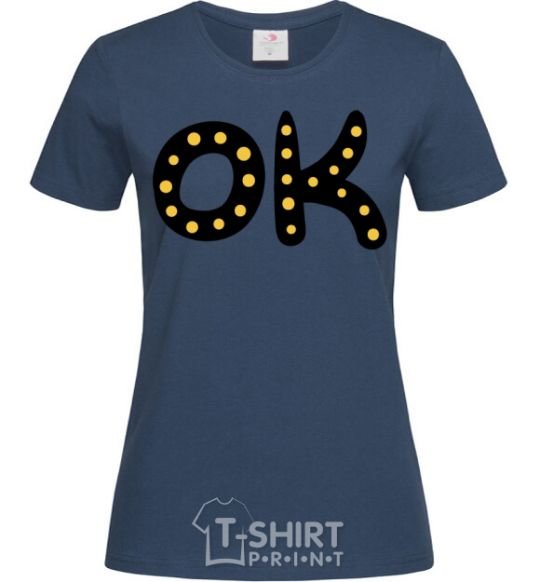 Women's T-shirt Ok navy-blue фото