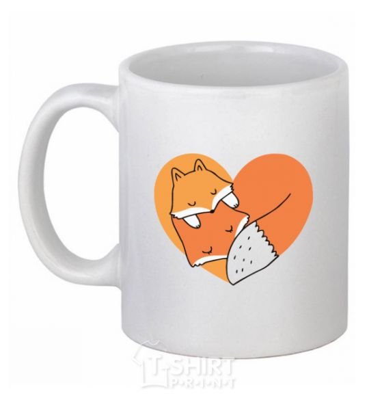 Ceramic mug Chanterelles heart White фото