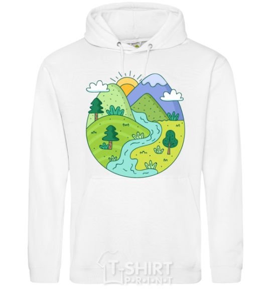 Men`s hoodie Our planet White фото