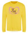 Sweatshirt Best mom ever flower heart yellow фото