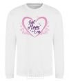 Sweatshirt Best mom ever flower heart White фото