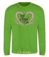 Sweatshirt Best mom ever flower heart orchid-green фото