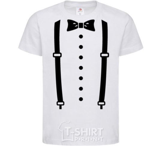 Kids T-shirt Butterfly and suspenders White фото
