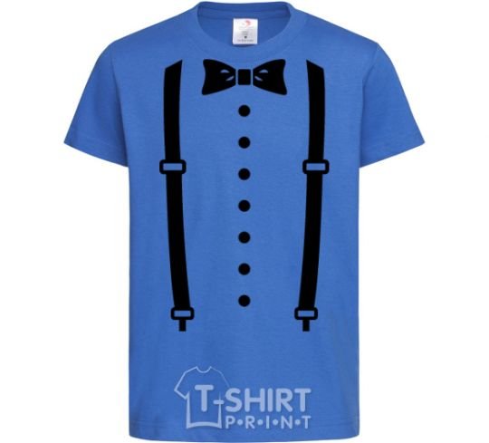 Kids T-shirt Butterfly and suspenders royal-blue фото