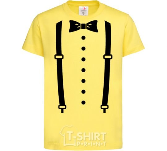 Kids T-shirt Butterfly and suspenders cornsilk фото