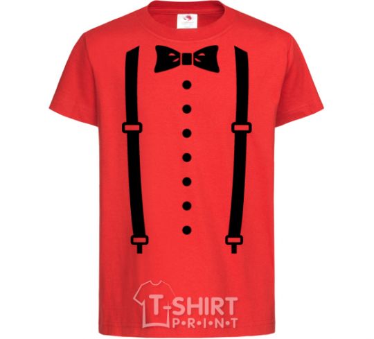 Kids T-shirt Butterfly and suspenders red фото