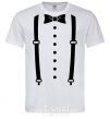 Men's T-Shirt Butterfly and suspenders White фото