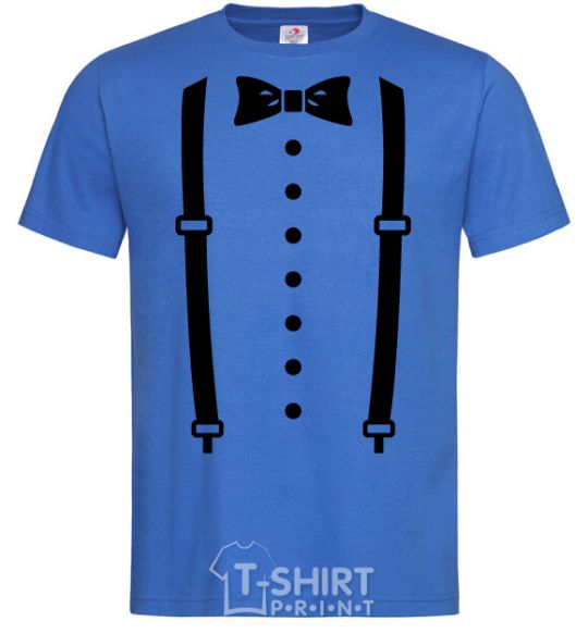 Men's T-Shirt Butterfly and suspenders royal-blue фото