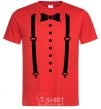 Men's T-Shirt Butterfly and suspenders red фото