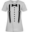 Women's T-shirt Butterfly and suspenders grey фото