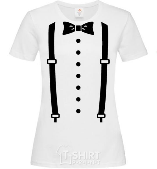 Women's T-shirt Butterfly and suspenders White фото