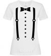 Women's T-shirt Butterfly and suspenders White фото