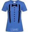 Women's T-shirt Butterfly and suspenders royal-blue фото