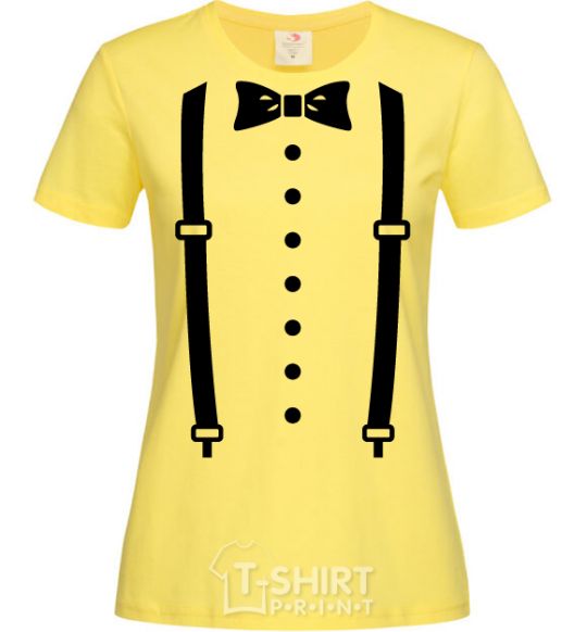 Women's T-shirt Butterfly and suspenders cornsilk фото