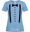 Women's T-shirt Butterfly and suspenders sky-blue фото