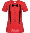 Women's T-shirt Butterfly and suspenders red фото