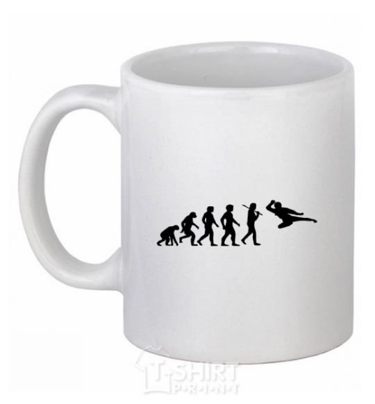 Ceramic mug The evolution of taekwondo White фото