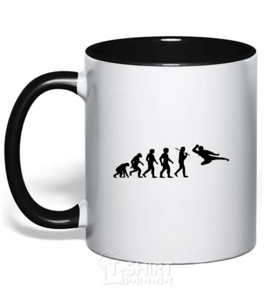 Mug with a colored handle The evolution of taekwondo black фото