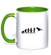 Mug with a colored handle The evolution of taekwondo kelly-green фото