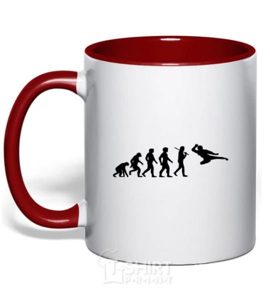 Mug with a colored handle The evolution of taekwondo red фото