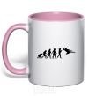 Mug with a colored handle The evolution of taekwondo light-pink фото