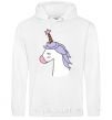 Men`s hoodie A unicorn with a star White фото