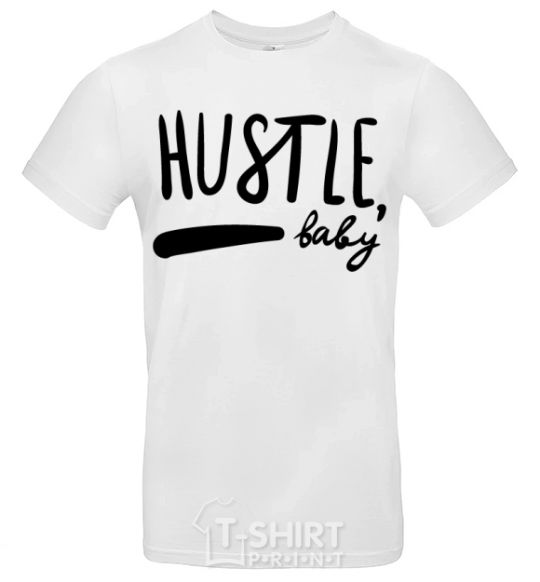 Мужская футболка Hustle baby Белый фото