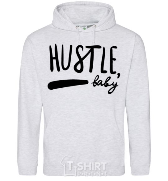 Men`s hoodie Hustle baby sport-grey фото